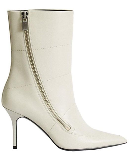 Reiss White Hoxton Leather Mid Boot