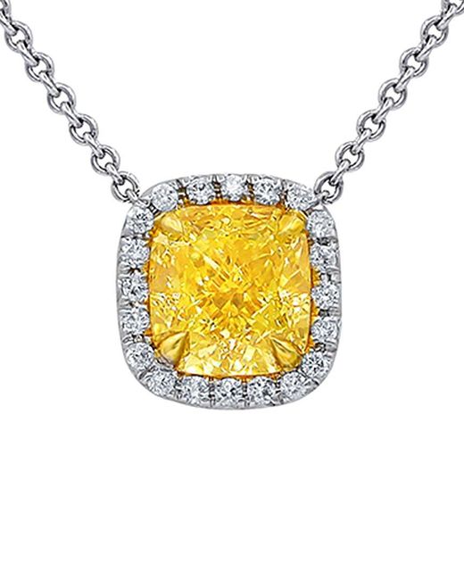 Diana M Yellow Fine Jewelry White Gold 1.51 Ct. Tw. Diamond Necklace