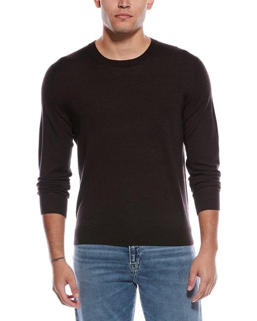 Vince Black Wool Crewneck Sweater for men
