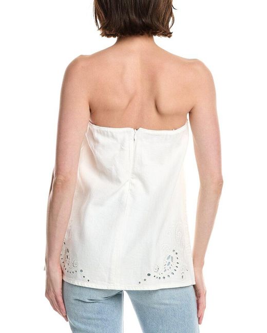 Rag & Bone White Ultra Featherweight Aurora Strapless Top