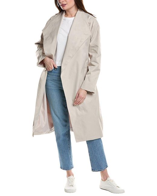Noize White Rose Medium Trench Coat