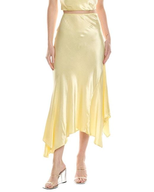 Bardot Yellow Suki Satin Skirt