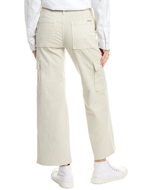 Hudson White Rosalie Cement High-Rise Wide Leg Cargo Jean
