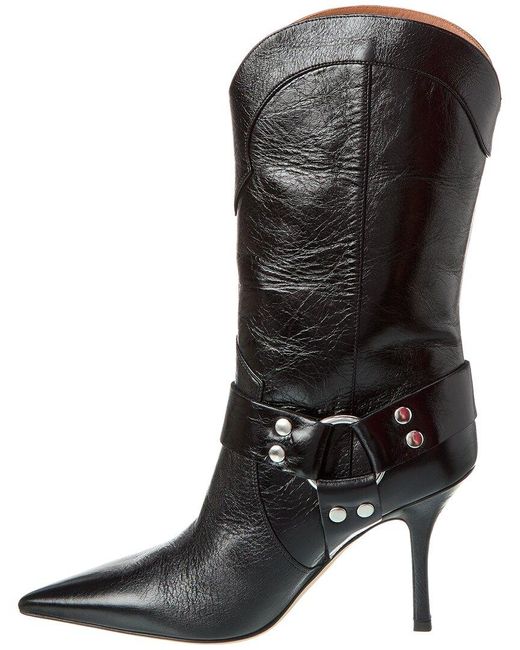 Paris Texas Black June Leather Boot