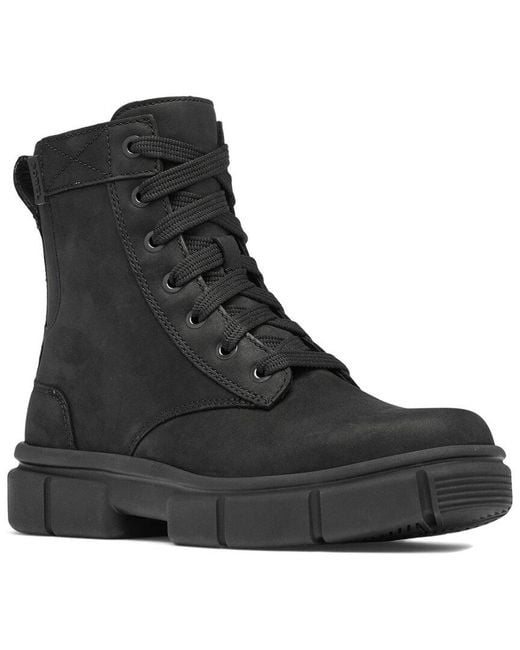 Sorel Black Explorer Straight Lace Boot Leather Boot