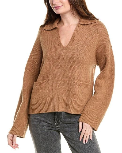 Rag & Bone Brown Danica Wool & Cashmere-Blend Polo Sweater