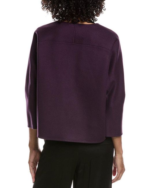 Valentino Purple Wool & Cashmere-Blend Popover Top