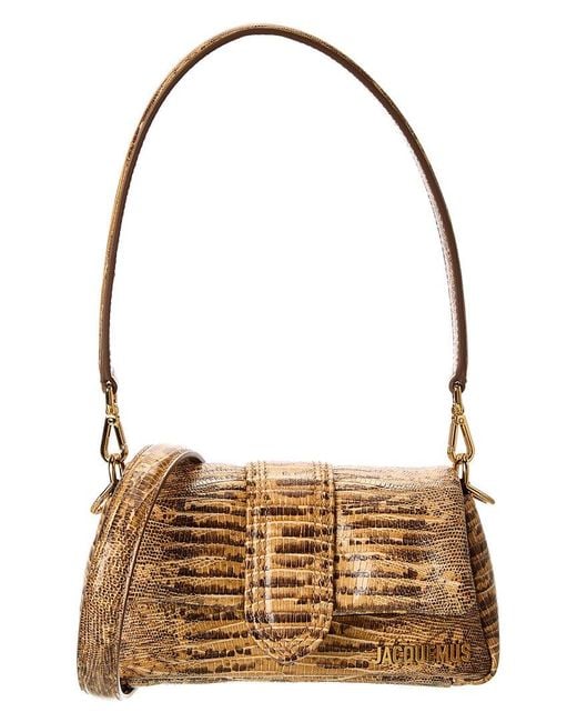 Jacquemus Brown Petit Bambimou Croc-Embossed Leather Shoulder Bag