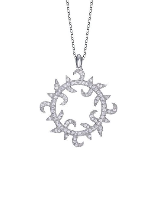 Genevive Jewelry White Silver Cz Necklace