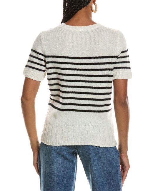 Seraphin White 100% Cashmere Pullover