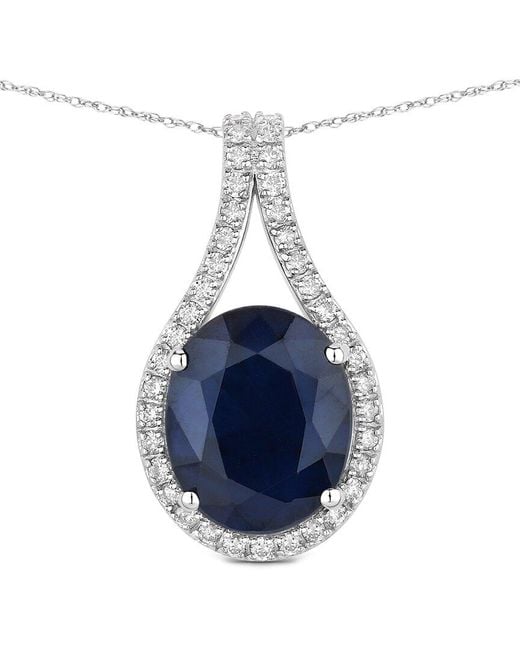 Diana M Blue 14K 4.63 Ct. Tw. Diamond & Sapphire Pendant