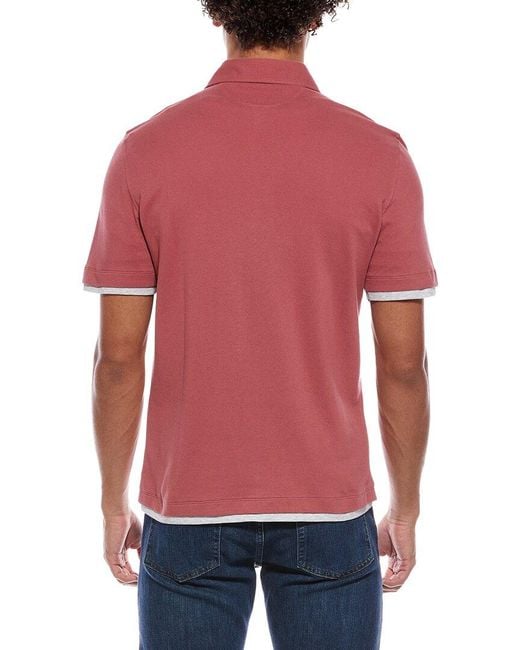 Brunello Cucinelli Red Polo Shirt for men