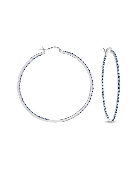 Rachel Glauber White Plated Hoop Earrings