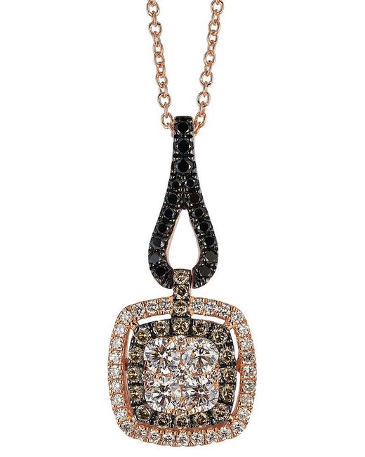 Le Vian Metallic Le Vian 14K Rose 0.82 Ct. Tw. Diamond Pendant Necklace