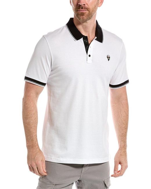 Karl Lagerfeld White Core Karl Head Polo Shirt for men