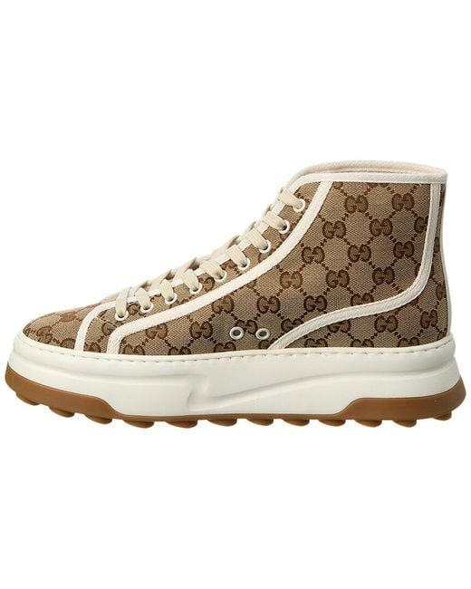 Gucci Natural Gg Canvas High-Top Sneaker for men