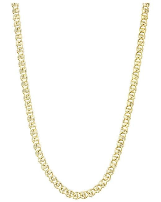 Italian Gold Metallic 14k Love Chain Necklace
