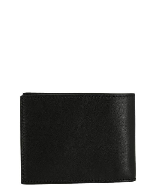 Moschino Black Leather Bifold Wallet for men
