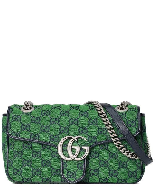 Gucci Green GG Marmont 2.0 Leather Shoulder Bag