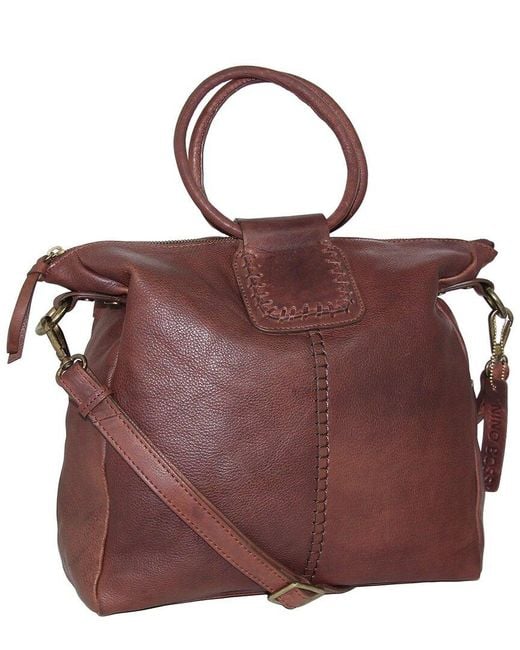 Nino Bossi Purple Tonya's Ring Genuine Leather Tote