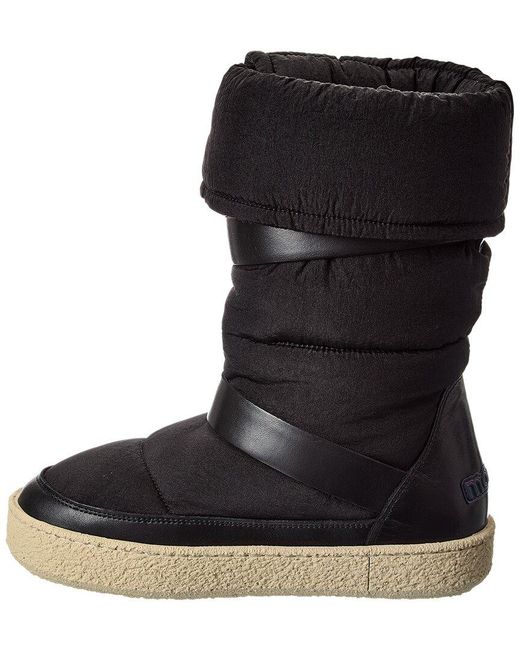Isabel Marant Black Zenora Nylon & Leather Snow Boot