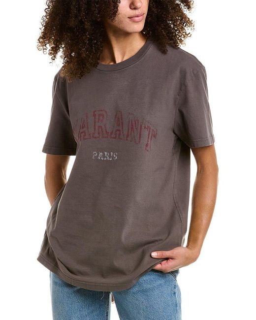 Isabel Marant Étoile Honore T-shirt in Gray Lyst