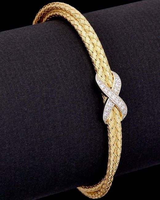 Meshmerise Blue 18k Over Silver 0.2 Ct. Tw. Diamond Bracelet