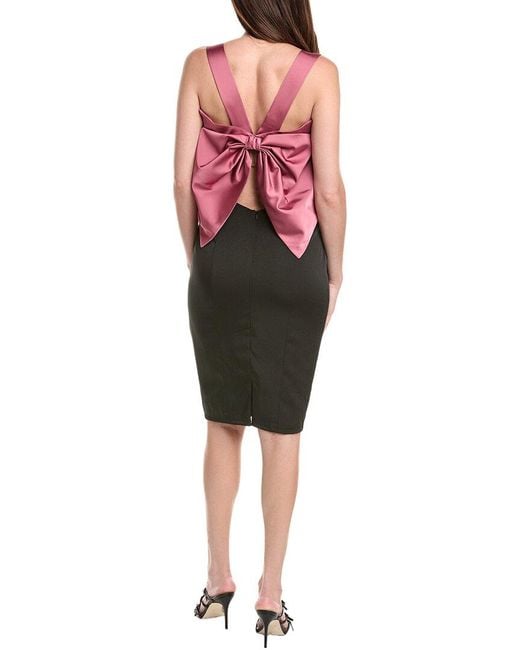 Rene Ruiz Black Satin & Crepe Cocktail Dress