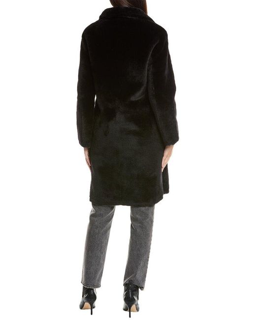 AllSaints Black Serra Reversible Shearling Coat
