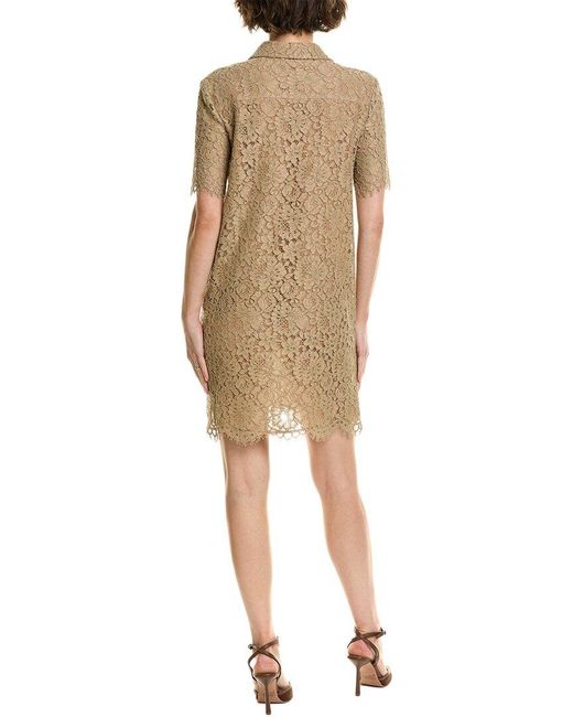 Michael Kors Natural Lace Silk-Blend Mini Dress