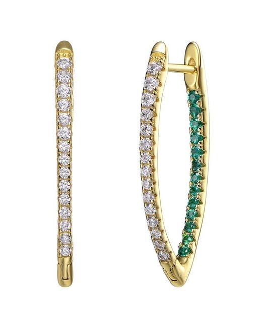 Genevive Jewelry Metallic 14k Over Silver Cz Earrings