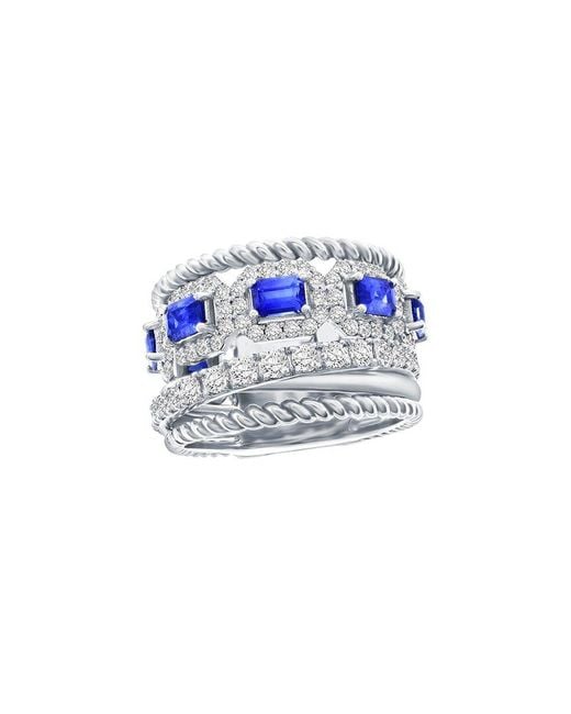 Jewels by Viomo Blue 14K 3.51 Ct. Tw. Diamond & Sapphire Ring