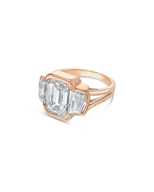 Diana M White Diana M. 18K Rose 6.00 Ct. Tw. Lab-Grown Diamond Bezel Ring