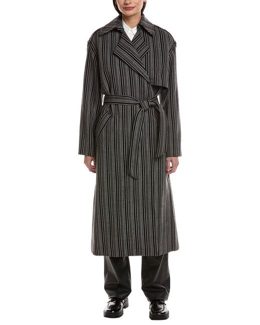 Rag & Bone Black Jennie Wool Trench Coat