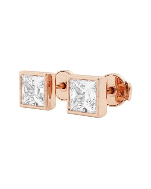 Lab Grown Diamonds Metallic 14K Rose 2.00 Ct. Tw. Lab-Grown Diamond Studs