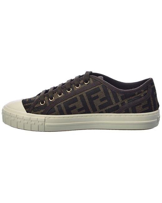 Fendi Black Follower Ff Canvas Sneaker