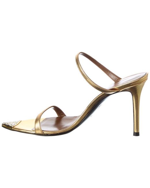 Giuseppe Zanotti Metallic Intrigo 90 Leather Sandal
