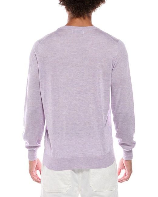 Brunello Cucinelli Purple Cashmere, Silk & Linen-Blend Crewneck Sweater for men