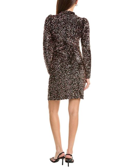 Nanette Lepore Brown Velvet Sequin Mini Dress