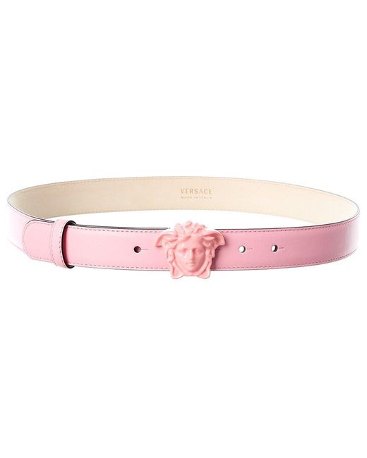 Versace Pink Palazzo Buckle Leather Belt