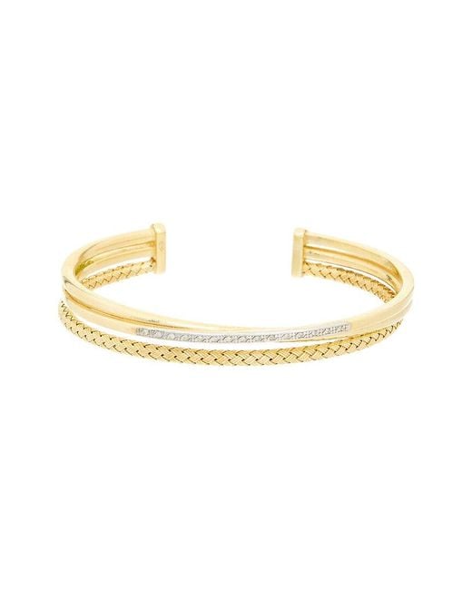Meshmerise Metallic 0.07 Ct. Tw. Diamond 18K Over Bangle Bracelet