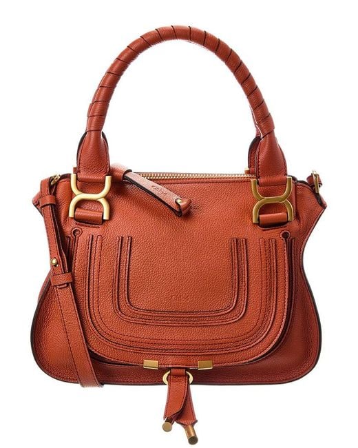 Chloé Red Marcie Small Leather Satchel