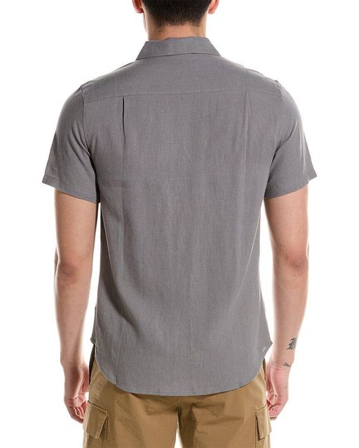 Onia Gray Standard Linen-blend Shirt for men