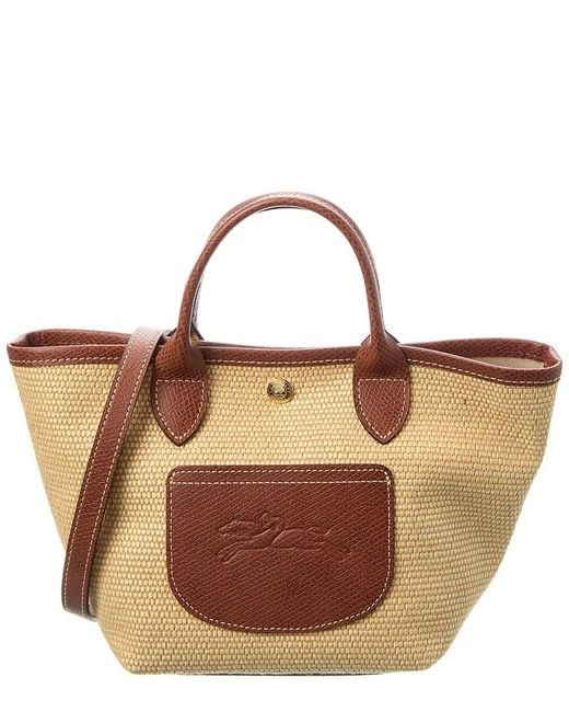 Longchamp Brown Le Pliage Collection Xs Raffia Basket Bag