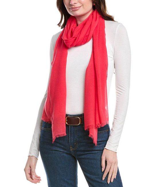 Bruno Magli Red Cashmere-Blend Crinkle Wrap