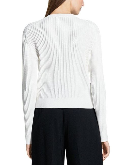 Theory White Bomber Cardigan