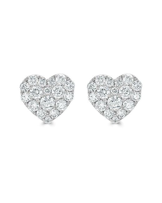 Sabrina Designs White 14k 0.70 Ct. Tw. Diamond Heart Studs