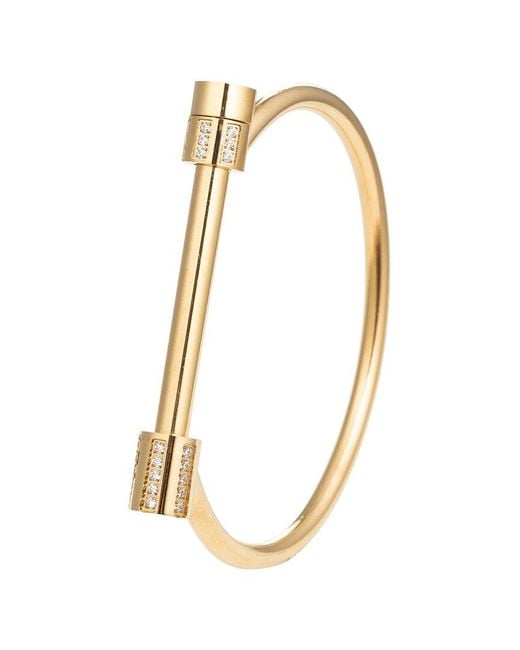 Eye Candy LA Metallic The Luxe Collection Titanium Cz Zanji Cuff Bracelet