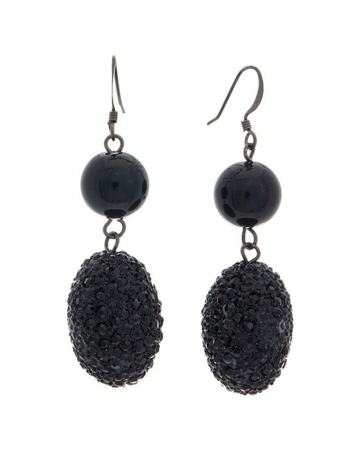 Kenneth Jay Lane Black Dangle Earrings
