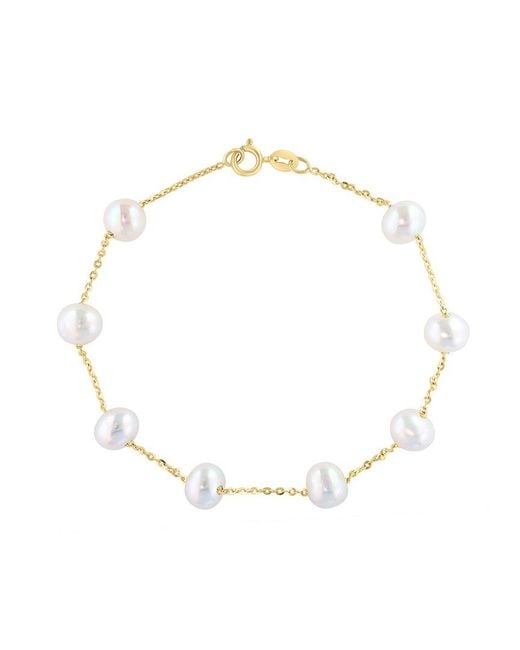 Effy Fine Jewelry White 14K 6.5Mm Pearl Bracelet
